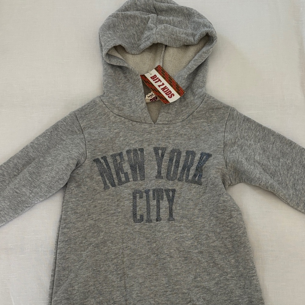 Kids Gray Hoodie with New York City *** Sparkle Design